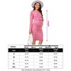 Coolmee Women Maternity Square Neck Long Sleeve Chest Hollow Knit Bodycon Wrap Midi Dress For Photoshoot Baby Shower - 4 of 4