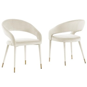 Best Master Furniture,Jacques Velvet Dining Chairs (Set of 2) - 1 of 3