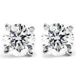 Pompeii3 Tiny 1/4Ct Round Diamond Small Stud Earrings in 14K White or Yellow Gold Classic Setting