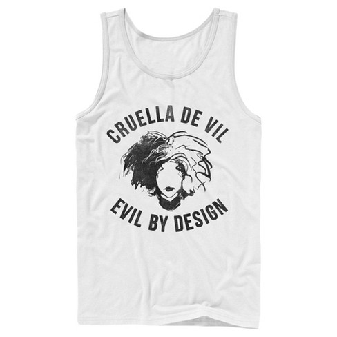 Men's Cruella Evil By Design Sketch Tank Top - White - Small