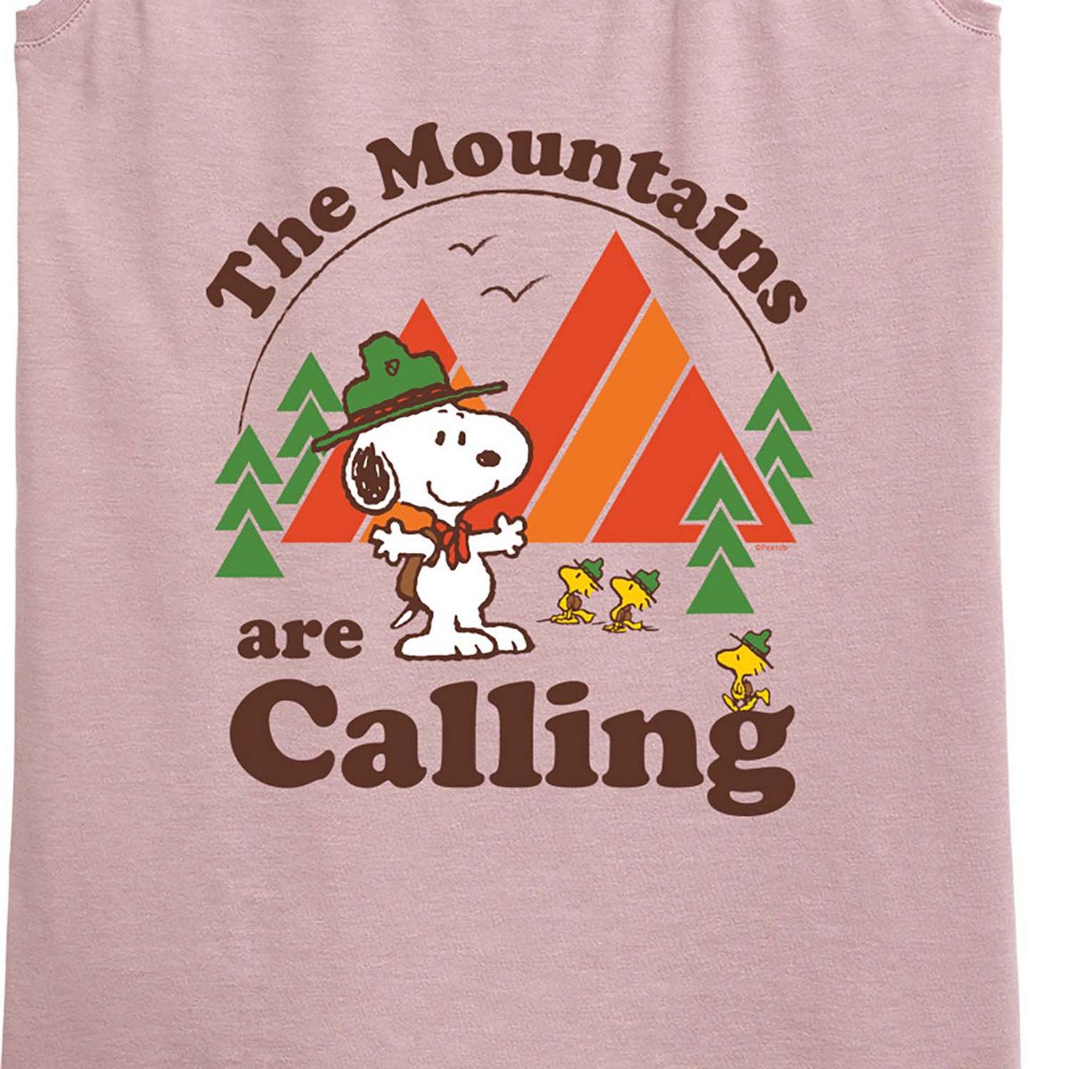 Women's - Peanuts - Mountains Are Calling Graphic Racerback Tank - thumbnail 8