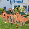 124" Dual Chicken Coop Wooden Large Chicken House Rabbit Hutch Hen Poultry Cage Backyard with Outdoor Ramps and Nesting Boxes - 2 of 4