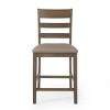 Vynxaria Farmhouse Upholstered Wood Counter Stools (Set of 2),Brown - 4 of 4