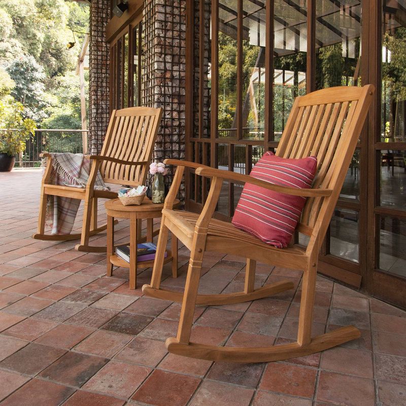 Cambridge Casual 3pc Sherwood Teak Outdoor Patio Small Space Chat Furniture Set, 2 of 10