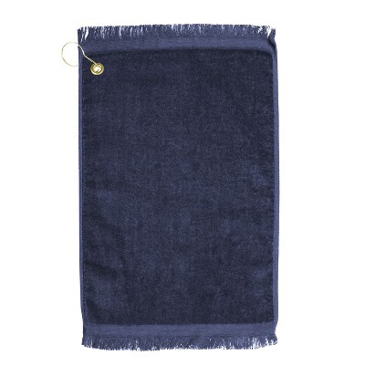 TowelSoft Premium Fringed 100% Cotton Terry Velour Golf Towel with Corner Hook &Grommet Placement
