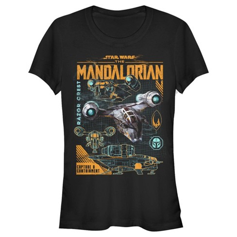 Juniors Womens Star Wars The Mandalorian Razor Crest Capture and Containment T-Shirt - image 1 of 4