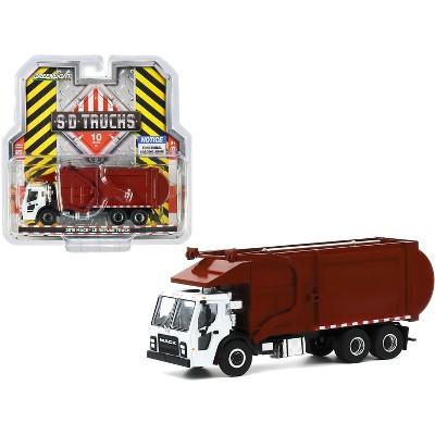 2019 Mack LR Refuse Garbage Truck White and Burgundy "S.D. Trucks" Series 10 1/64 Diecast Model by Greenlight