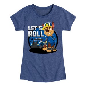 Girls' - Paw Patrol - Chase Let's Roll Fitted Short Sleeve Graphic T-Shirt - 1 of 4