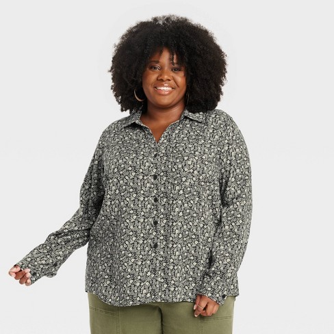 Women's Plus Size Long Sleeve Button-down Shirt - Knox Rose™ Blue 4x :  Target