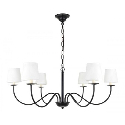 Elegant Lighting Eclipse 6 light Black and White shade chandelier