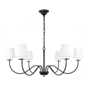Elegant Lighting Eclipse 6 light Black and White shade chandelier - 1 of 4