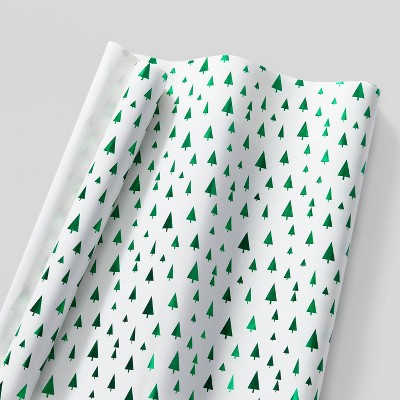 30" 20 sq ft Trees Kraft Gift Wrap Green - Wondershop™