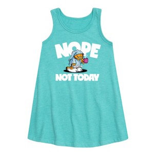 Girls' - Garfield - Nope Not Today Graphic Sleeveless Aline Dress - 1 of 3