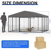 ALAULM Large Dog Kennel Outdoor Heavy Duty Dog Crate, Metal Frame Dog Fence w Secure Double-Lock Design, Easy Assembly, Weatherproof UV-Resistant Roof - 3 of 4