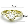 Slickblue Gold Heart CZ Engagement Ring – Halo Setting, Polished Band, Valentine’s Style, Women’s Sizes 5-10 - 3 of 4