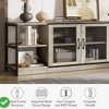 Farmhouse TV Stand for 65/75 inches TVs Industrial Entertainment Center w/Double Mesh Doors and Storage Cabinet - 4 of 4