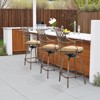 Karl Home | 50 in. Cast Aluminum Outdoor Swivel Bar Stools (Set Of 2) - 4 of 4