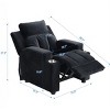 Infurnic Kids Sofas Linen Kids Upholstered Couch with One Cup Holder,ootrest, Headrest and Footrest, Black, 21.3"*21.3"*27.2" - 3 of 4