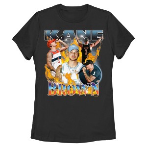 Womens Kane Brown Portrait In Flames T Shirt - 1 of 4
