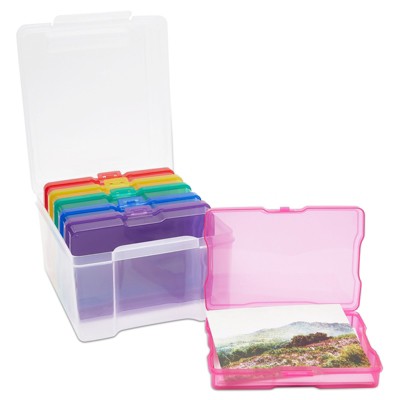 Paper Junkie 7 Pack Plastic Storage Box for 4x6, 5x7 Photo with 6 Inner Cases (7.3 x 8.2 x 5.5 in)