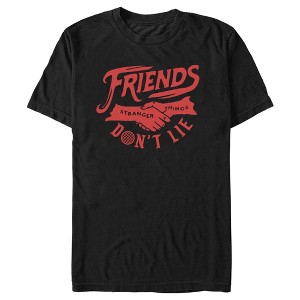 Men's Stranger Things Friends Don't Lie Handshake T-Shirt - 1 of 4
