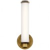 Indeco 14.5" LED Linear Vanity Light with Satin Etched White Glass in Natural Brass - 4 of 4