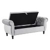 CAVINAS Luxury Velvet Storage Ottoman Bench with Pillow,Multifunctional Storage Rectangular Footstool for Living Room,Bedroom - 2 of 4