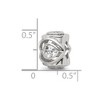 Black Bow Jewelry Sterling Silver Clear Cubic Zirconia Four Sided Dbl Heart Bead Charm - 4 of 4
