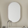 NicBex 34"x20" Oval Recessed Bathroom Storage Cabinet with Mirror,Metal Frame Mirrored Wall Cabinet with Adjustable Shelves,Matte Finish - 2 of 4