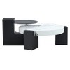 VYNXARIA Modern Double-Layer Round Coffee Table with Transparent Gray Glass Top - 4 of 4
