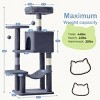 SEVOBAL 44 "Cat Tree Tower Cat Tree Cat Scratching Post Cat Tower Pet Sisal Grab Post Indoor Apartment Plush Toys Rest Play, Blue, 17.7"*13.8"*44.5" - 3 of 4