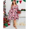 Christmas Plus Size Women's Casual Long Sleeve Dress Vintage 1950's Party Cocktail Dress - image 3 of 4