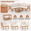 Costway 6 PCS Acacia Wood Patio Furniture Set with Cushions and 2-Tier Coffee Table - image 3 of 4