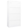 vidaXL Scandi-Style Steel Office Cabinet with 4 Doors, Adjustable Shelves, Lockable, White - Versatile File Storage Solution, 35.4"x15.7"x70.9". - 4 of 4