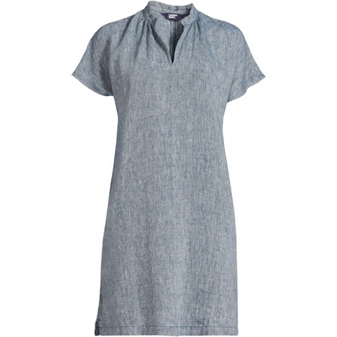 Lands' End Women's Linen Dolman Sleeve Peasant Above Knee Dress : Target