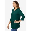 Woman Within Plus Size Perfect Three-Quarter Sleeve V-Neck Tee - 4 of 4