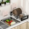 LunaLulinlk Adjustable Over-The-Sink Dish Drying Rack with Stainless Steel Drain Basket - Portable & Telescopic Space-Saving Solution - 4 of 4
