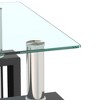 Lyngins Tempered Glass Side Table, Transparent & Frosted Layers, End Table for Living Room, Small Coffee Table, Nightstand with Metal Legs - 3 of 4