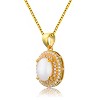 Guili Yellow Gold Frosty Cubic Zirconia Oval Necklace - 2 of 2
