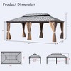 COWLOWN 12' X 18' Hardtop Aluminum Metal Gazebo with Reinforced Galvanized Steel Roof, Curtain and Netting for Your Backyard, Patio, Lawn or Deck - 4 of 4