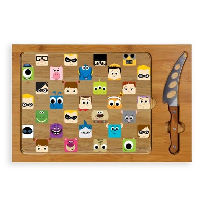 Toscana Disney Pixar Collection Icon Glass Top Cutting Board and Knife Set