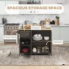 Aghana Digitals Farmhouse Rolling Kitchen Cart with Adjustable Shelves, Drawer, Triple Cabinets & - 4 of 4