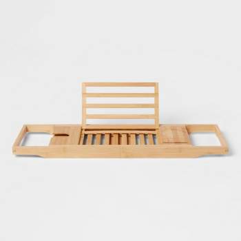 Bamboo Bathtub Tray with Book & Wine Rest – The Life Ideal