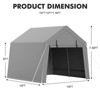 Carport Storage Shed,Portable Garage with Roll-up Zipper Door,Heavy Duty Waterproof Tarp,Storage for Motorcycle,Bike, Firewood,Garden Tools - 3 of 4