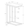 Monarch Specialties Accent Table C-Shaped End Side Snack Living Room Bedroom Metal Laminate Grey Chrome Contemporary Modern - 4 of 4
