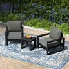 WestinTrends Montara Outdoor Modern 3-Piece HDPE Patio Sofa Set with Side Table - 2 of 4