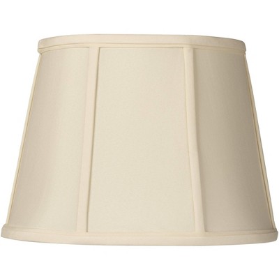 Springcrest Cream Small Oval Lamp Shade 9" Wide and 6.5" Deep at Top x 12" Wide and 8" Deep at Bottom x 9" Slant (Spider) Replacement with Harp