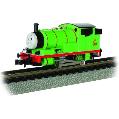 Bachmann Trains N Scale 1:187 Thomas and Friends Small Percy Engine Train Plastic Detailed Body Shell and Metal Wheels, Rapido Style Couplers, Green