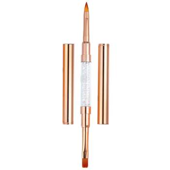 Unique Bargains Double Ended Nail Art Brush Gel Polish Nail Art Design Pen Painting Brush Tools for Home DIY Manicure Rose Gold Tone