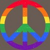 Adult Design By Humans Rainbow Pride and Peace Sign By JuanMedina Racerback Tank Top - 2 of 2